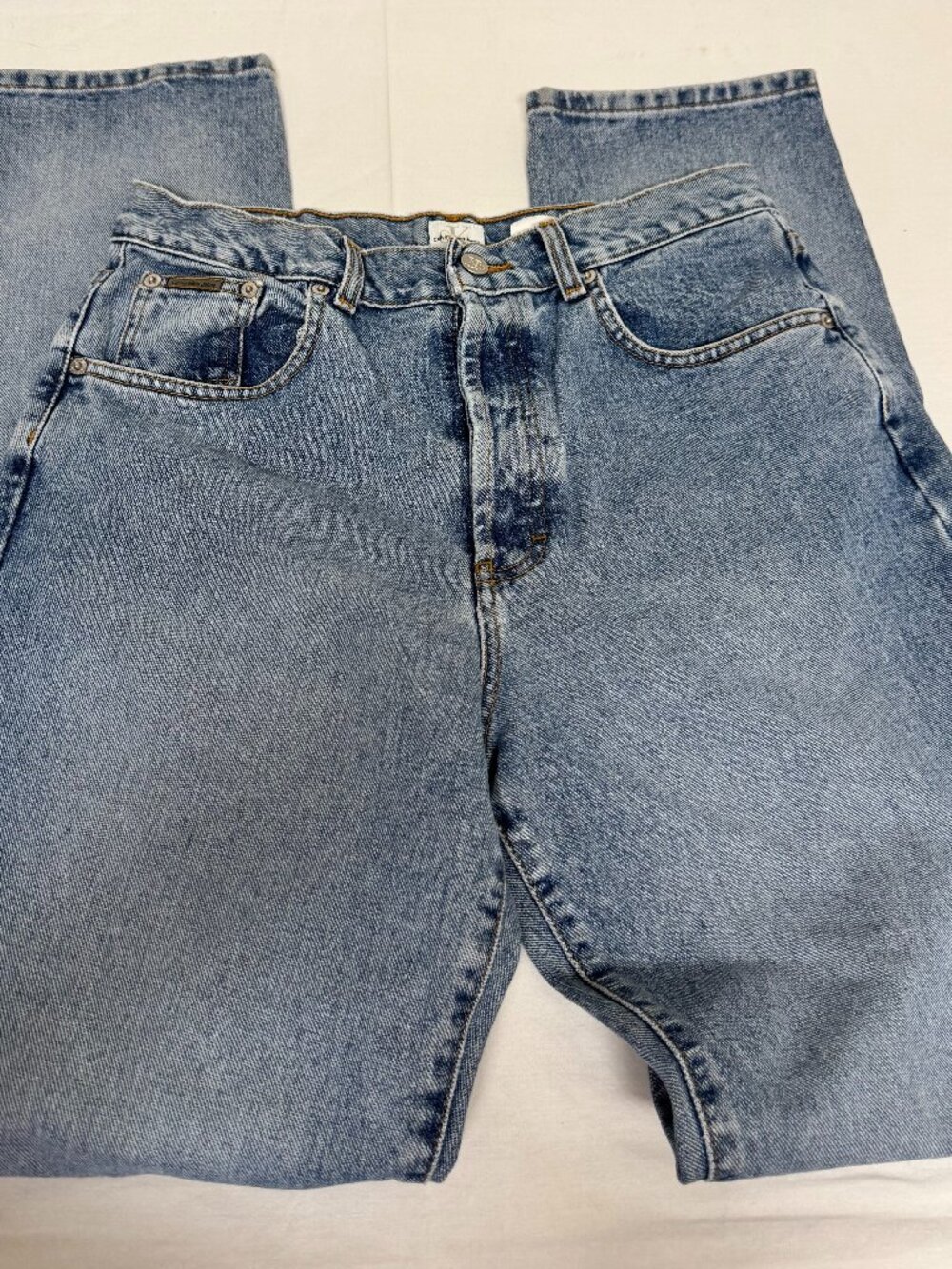 Vintage Calvin Klein Jeans Womens Size 11 High Rise Mom Jeans Light Wash 100% Co